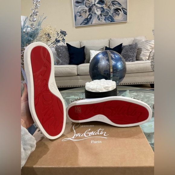 Authentic Christian Louboutin Purple Spiked Men Sneakers Retails at $1200 - Picture 6 of 6